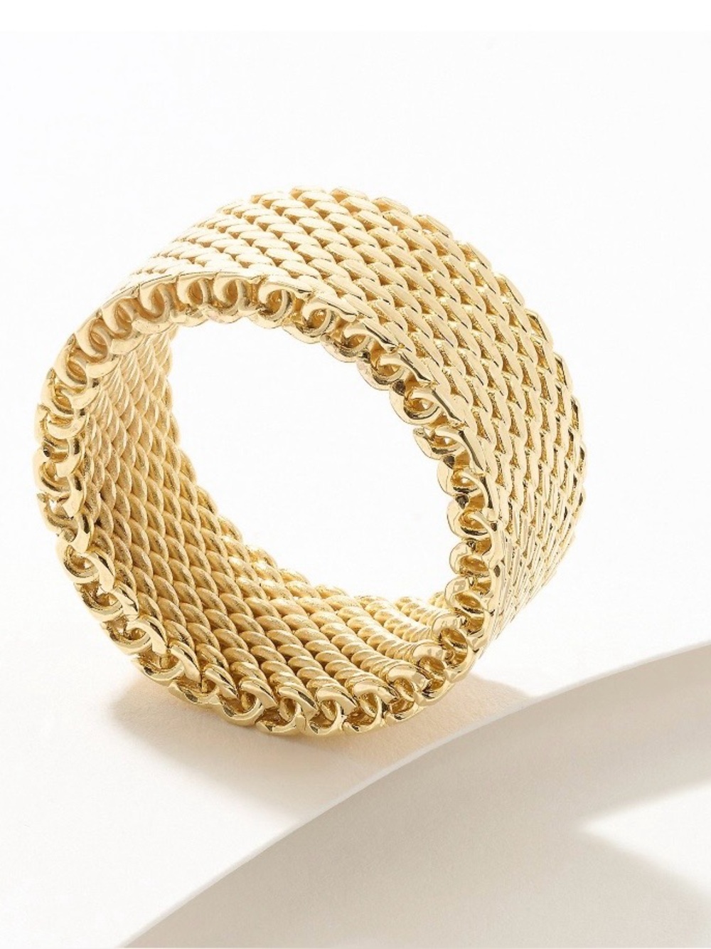David Markstein Bronze Couture Tessutto Mesh Band Ring Yellow Size 7